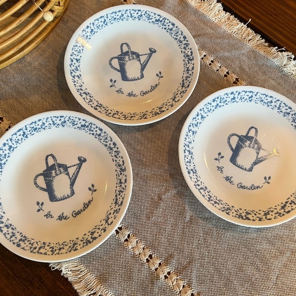 Corelle In the Garden set of 3 dessert plates, GUC, collectible, discontinued. - Picture 1 of 2